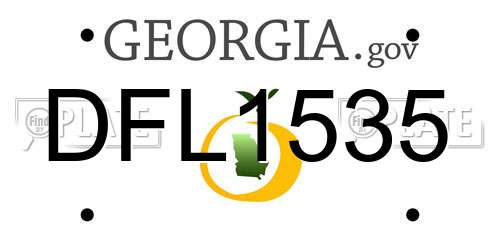 DFL1535 Georgia License Plate