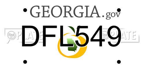 DFL549 Georgia License Plate