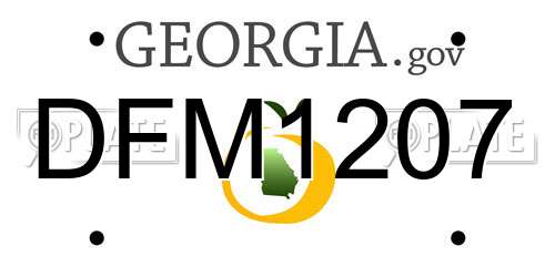 DFM1207 Georgia License Plate