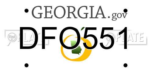 DFO551 Georgia License Plate