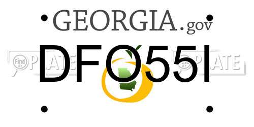 DFO55I Georgia License Plate