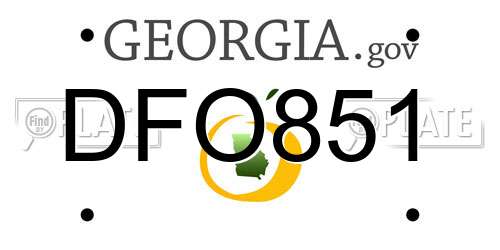 DFO851 Georgia License Plate