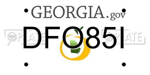 DFO85I Georgia License Plate