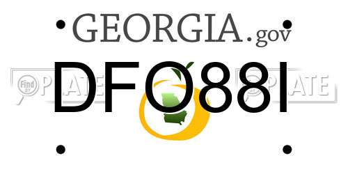 DFO88I Georgia License Plate