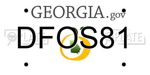 DFOS81 Georgia License Plate