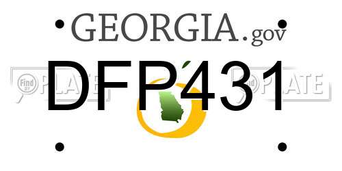DFP431 Georgia License Plate