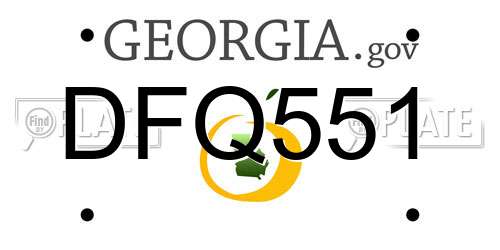 DFQ551 Georgia License Plate