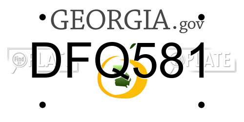 DFQ581 Georgia License Plate
