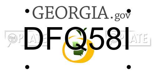 DFQ58I Georgia License Plate