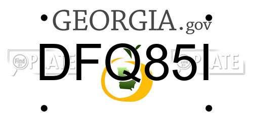 DFQ85I Georgia License Plate