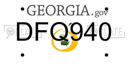 DFQ940 Georgia License Plate