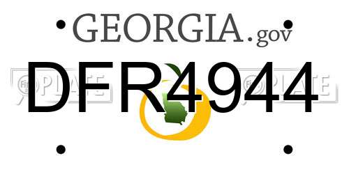 DFR4944 Georgia License Plate