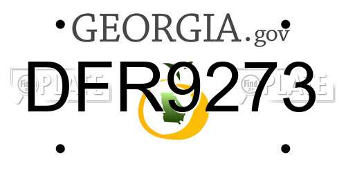 DFR9273 Georgia License Plate