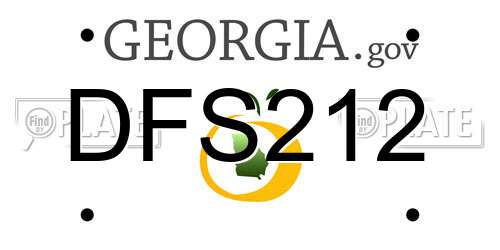 DFS212 Georgia License Plate