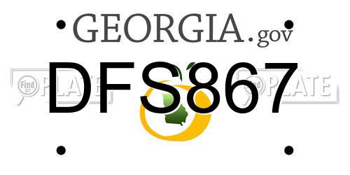DFS867 Georgia License Plate