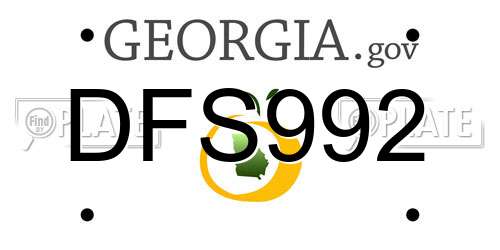 DFS992 Georgia License Plate