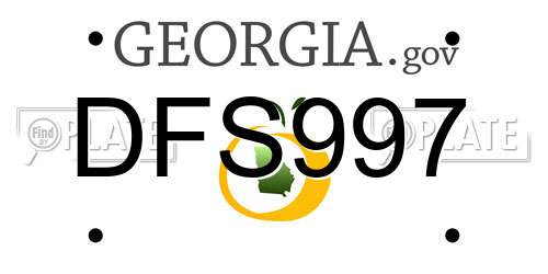 DFS997 Georgia License Plate