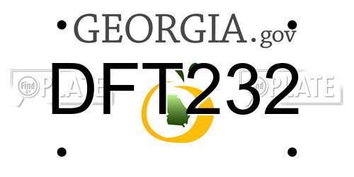 DFT232 Georgia License Plate