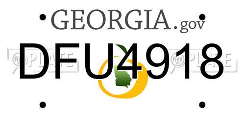 DFU4918 Georgia License Plate