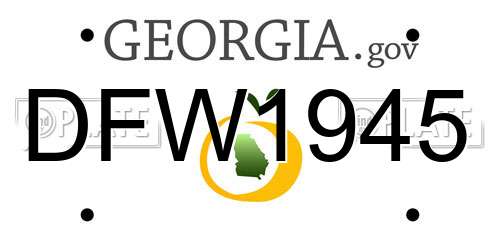 DFW1945 Georgia License Plate