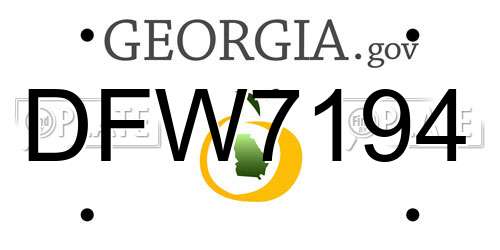DFW7194 Georgia License Plate