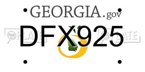 DFX925 Georgia License Plate