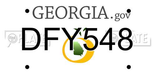 DFY548 Georgia License Plate