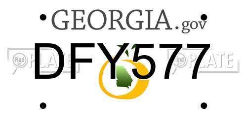 DFY577 Georgia License Plate