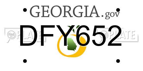 DFY652 Georgia License Plate