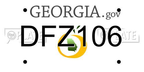 DFZ106 Georgia License Plate