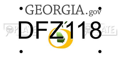 DFZ118 Georgia License Plate