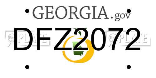 DFZ2072 Georgia License Plate