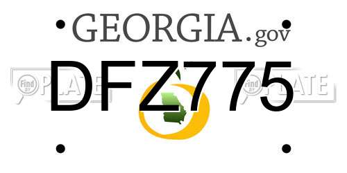 DFZ775 Georgia License Plate