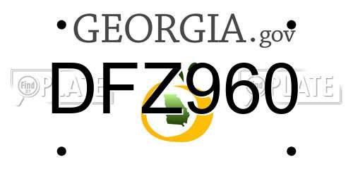 DFZ960 Georgia License Plate