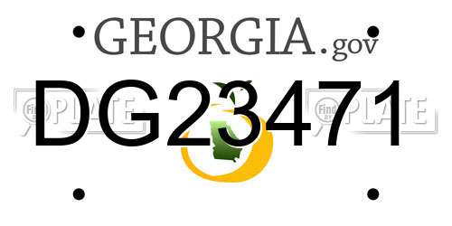 DG23471 Georgia License Plate