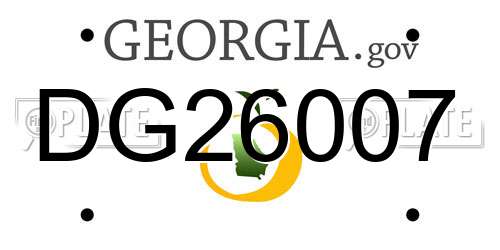 DG26007 Georgia License Plate