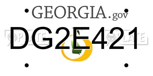 DG2E421 Georgia License Plate