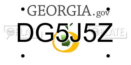 DG5J5Z Georgia License Plate