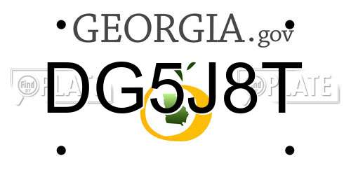 DG5J8T Georgia License Plate