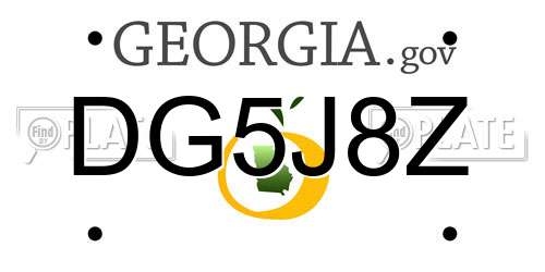 DG5J8Z Georgia License Plate