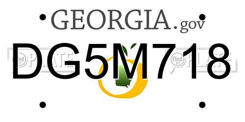 DG5M718 Georgia License Plate