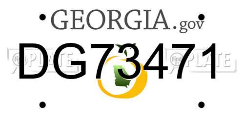 DG73471 Georgia License Plate