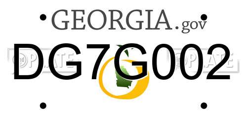 DG7G002 Georgia License Plate