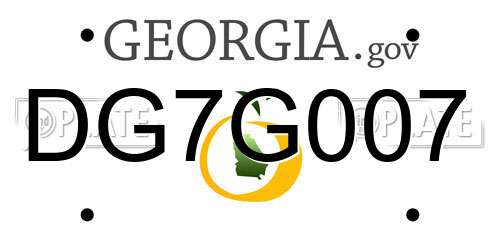 DG7G007 Georgia License Plate