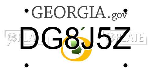 DG8J5Z Georgia License Plate