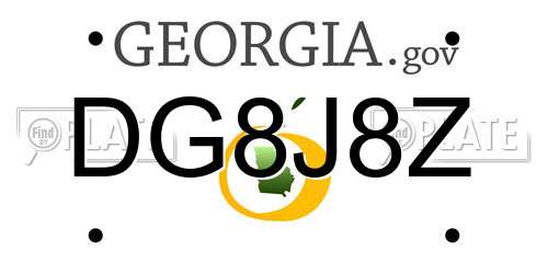 DG8J8Z Georgia License Plate