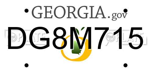 DG8M715 Georgia License Plate
