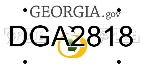 DGA2818 Georgia License Plate