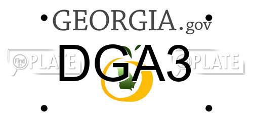DGA3 Georgia License Plate