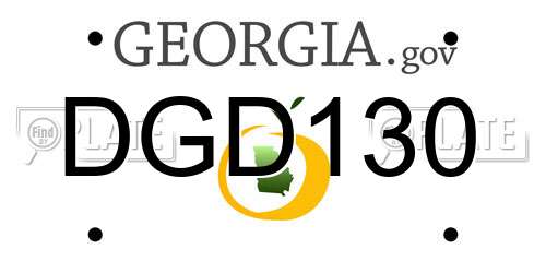 DGD130 Georgia License Plate